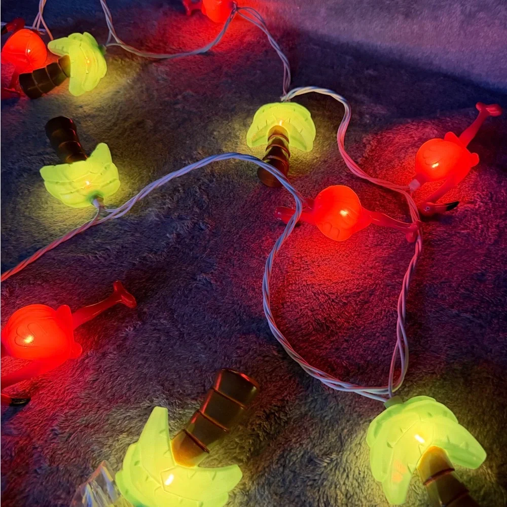 Blow Mold String Lights Flamingos Palm Trees Party Beach